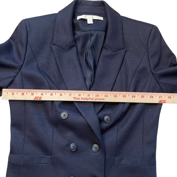 Nordstrom Virgin Wool Blend Double Breasted Blazer Jacket Women's Size 8 Blue - Picture 9 of 9